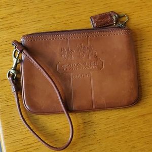 Brown Leather Wristlet from Coach